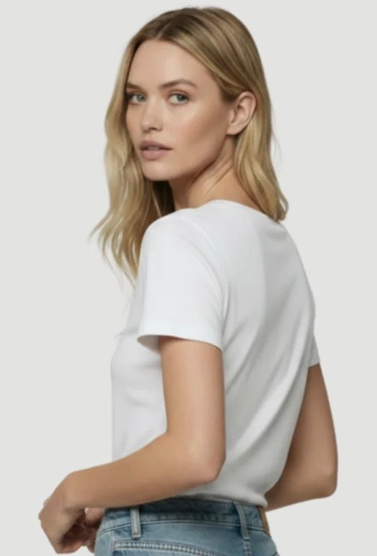 Organic Silk Touch Cotton Tee in Snow