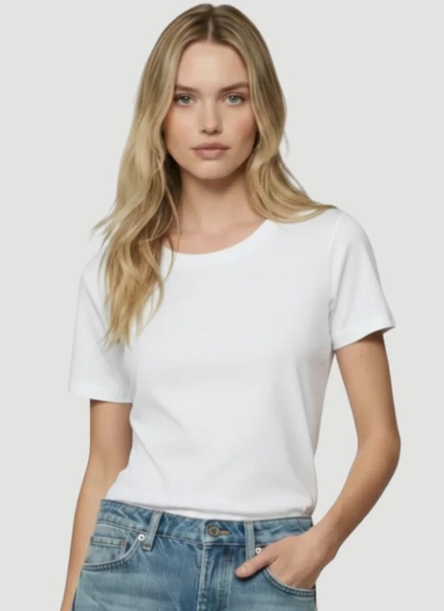 Organic Silk Touch Cotton Tee in Snow