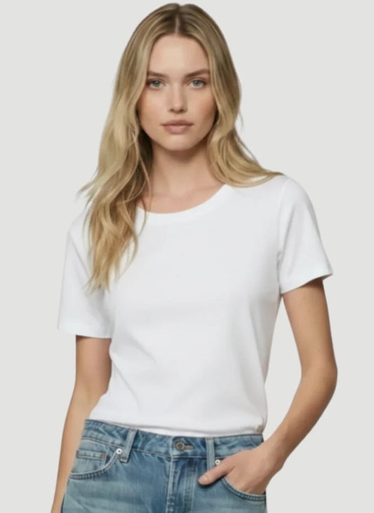 Organic Silk Touch Cotton Tee in Snow