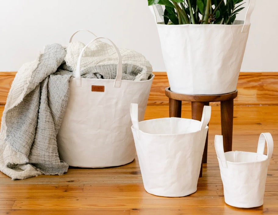 Small Paniere Washable Paper Bucket Tote from Italy