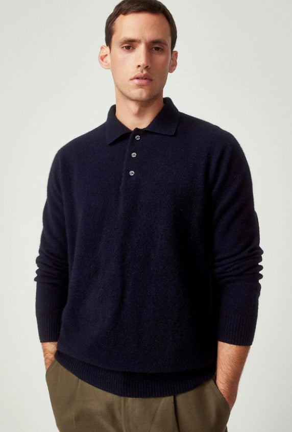 Reese Cassum Button Polo- Ink