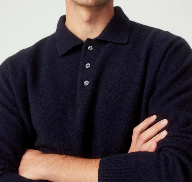 Reese Cassum Button Polo- Ink