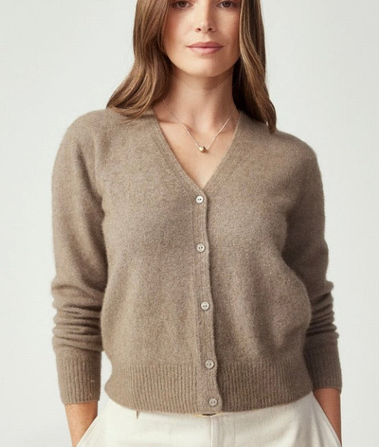 Jones Kapua Cashmere Blend Cardigan- Chia Seed