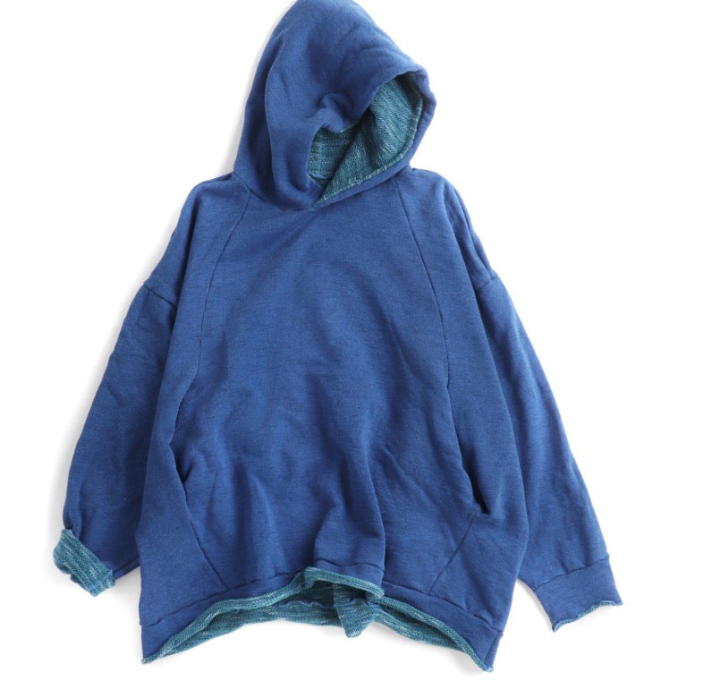 Tamaki Niime Dub Dub Pocket reversible hoodie in organic cotton from Japan