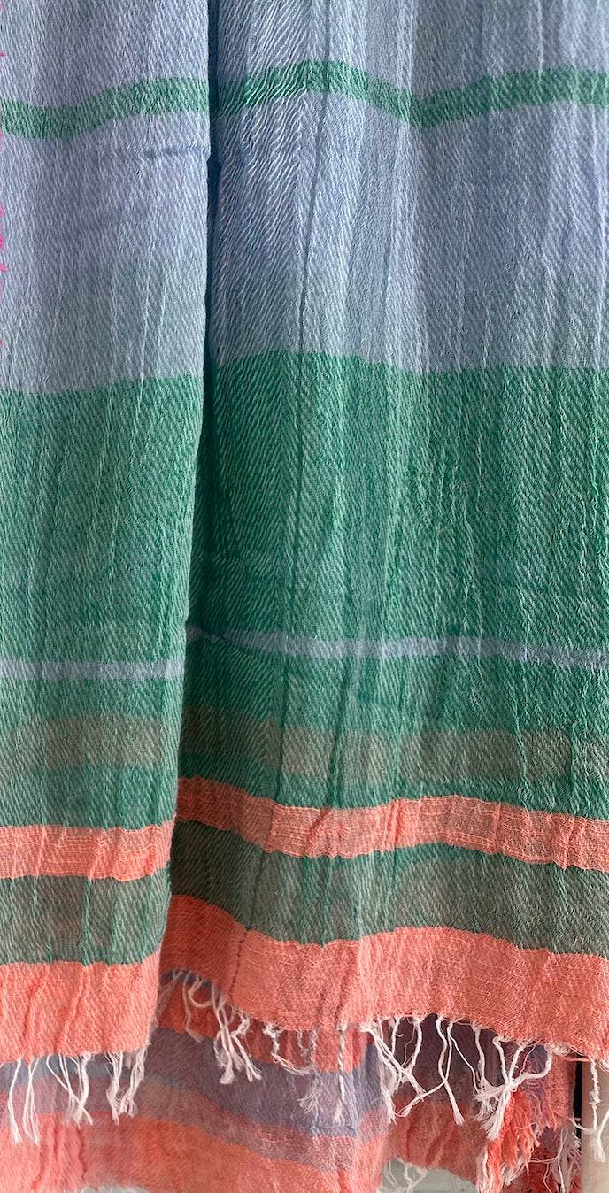 Roots cotton large shawl by Tamaki Niime