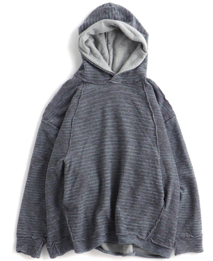 Tamaki Niime Dub Dub Pocket reversible hoodie in organic cotton from Japan