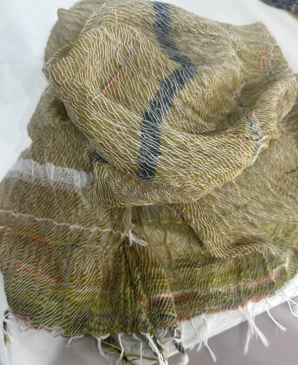 Roots Middle Gauze Cotton Scarves 21'' x 70'' from Japan