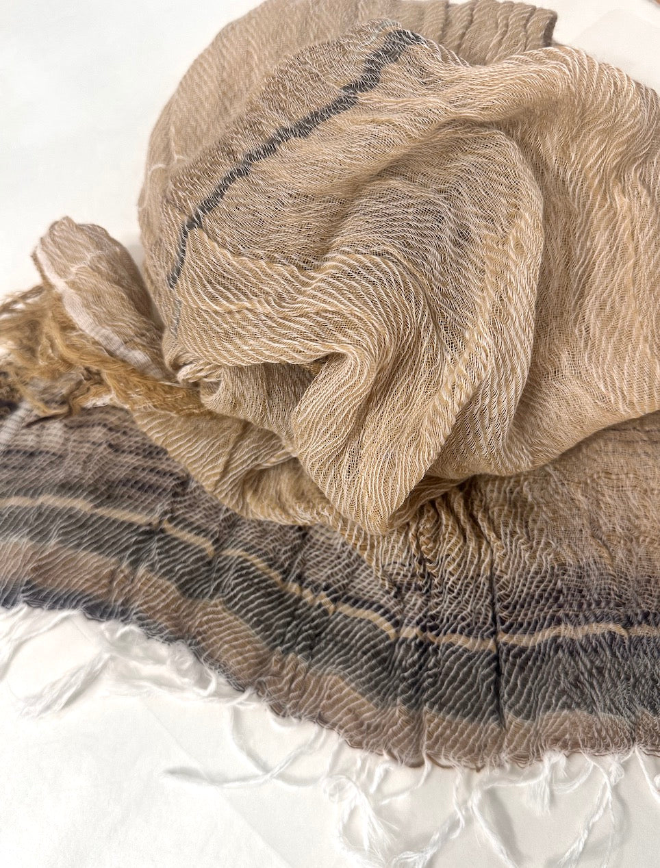 Roots Middle Gauze Cotton Scarves 21'' x 70'' from Japan