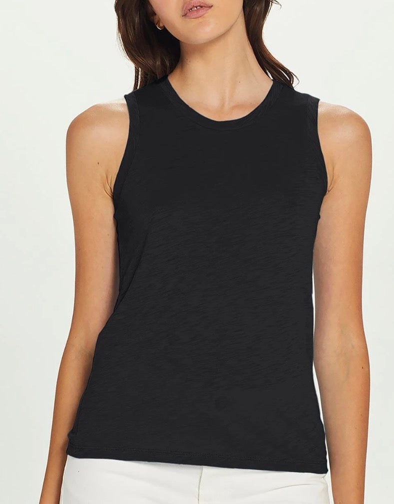 Goldie Lewinter Slub Cotton Classic Crew Knit Tank