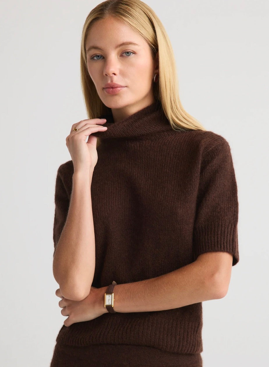 W Cahsmere-Silk Tansy Mock Neck Sweater Top
