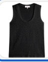Goldie Lewinter Slub Cotton Classic Scoop Knit Tank-Black