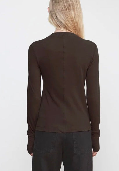 Enza Costa Cotton-Cashmere Easy Cuff U neck Long Sleeve Knit