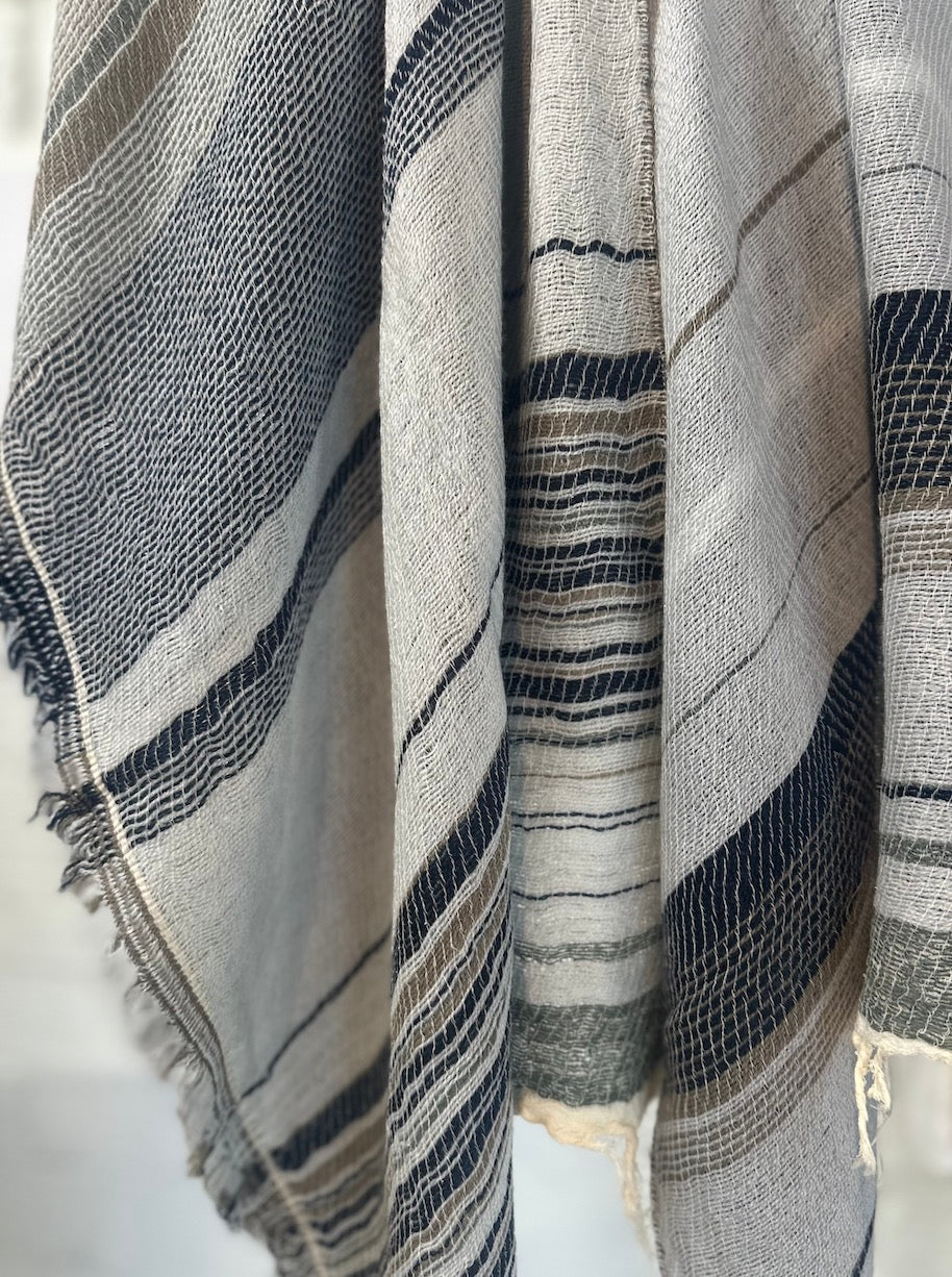 Roots Fluff shawl middle rectangular wool cotton and wool blend