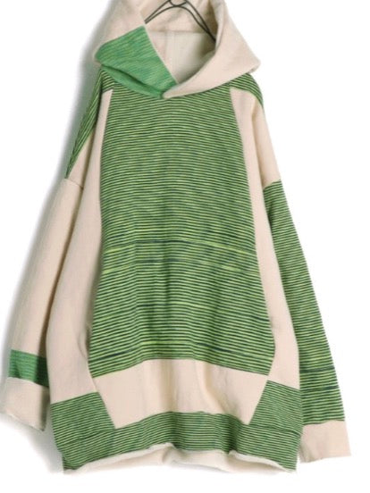 Tamaki Niime Dub Dub Pocket reversible hoodie in organic cotton from Japan