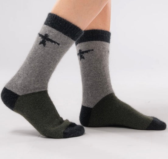 color blocked cozy socks from new zealand