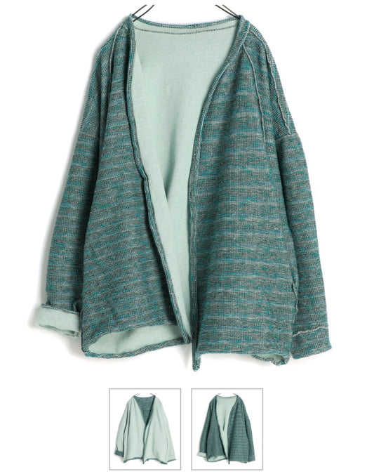 Tamaki Dub CA Reversible French Terry Cotton Cardigan