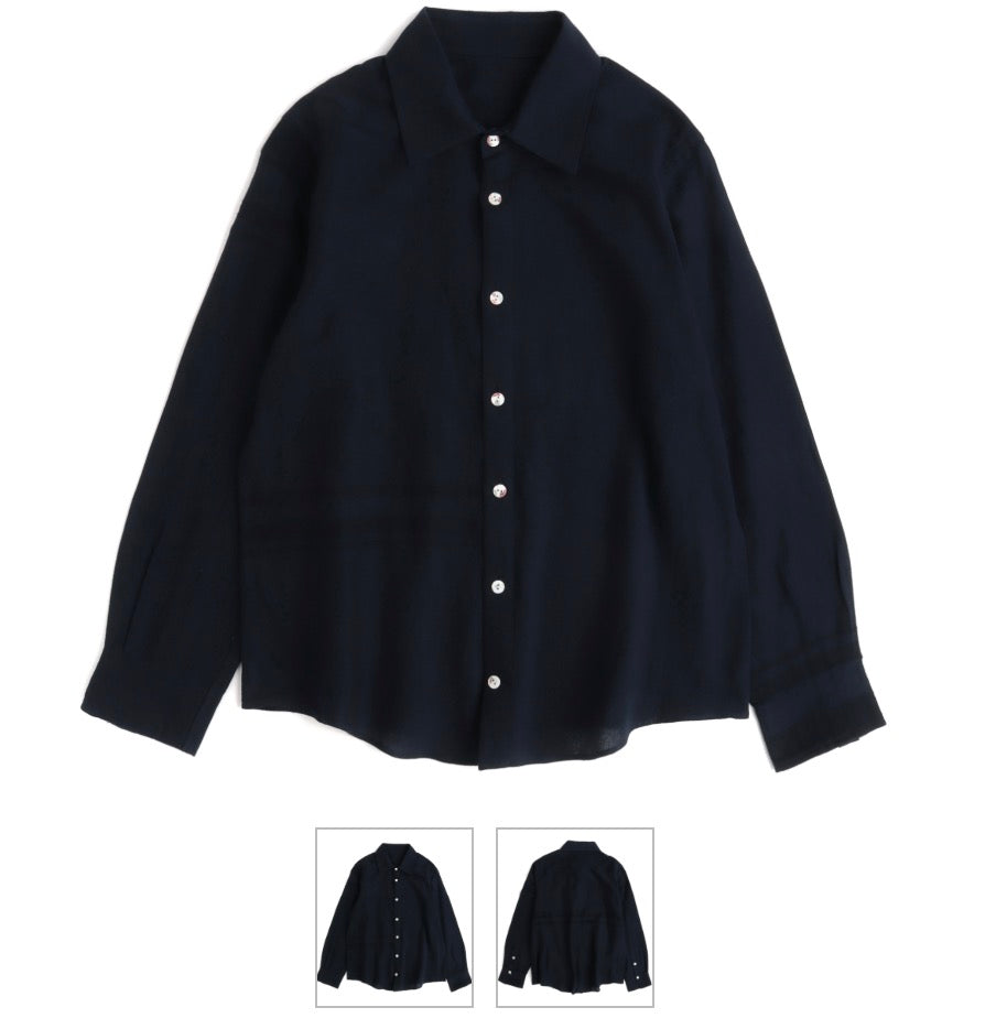 Button Down Shirt -Long Sleeve in Organic Cotton by Tamaki-Niime