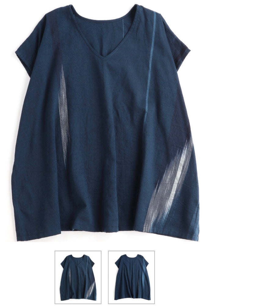 Tamaki-Niime Fuwa-Tee Cap Sleeve Cotton Top