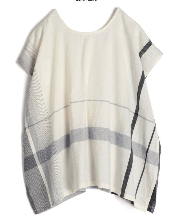 Tamaki-Niime Fuwa-Tee Cap Sleeve Cotton Top