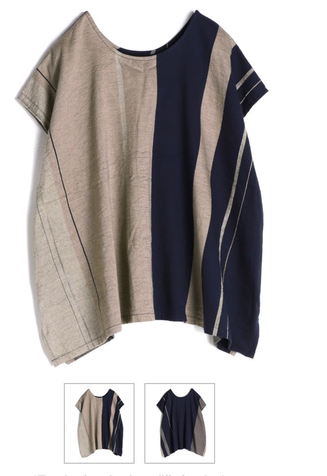 Tamaki-Niime Fuwa-Tee Cap Sleeve Cotton Top