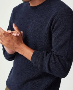 The-o Washable Merino Sweater fro m New Zealand- Cobblestone Waffle Weave