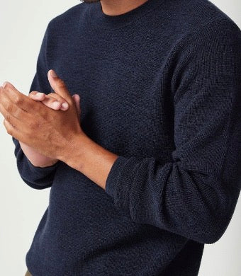 The-o Washable Merino Sweater fro m New Zealand- Cobblestone Waffle Weave