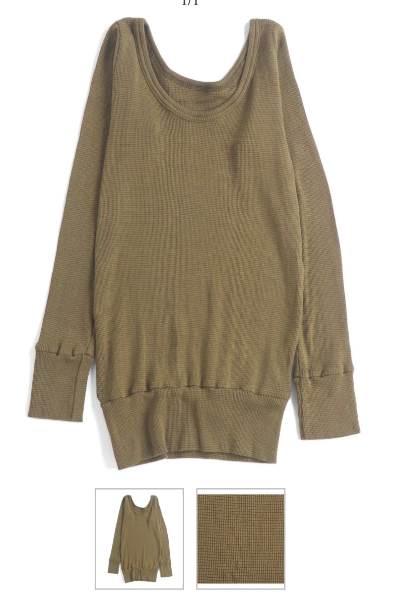 Tamaki-Niime Fukapita Scoop Cotton Knit Long Sleeve