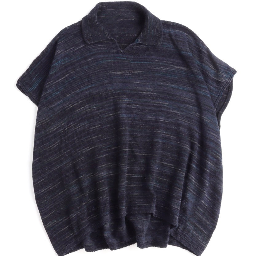 Knit Drape Polo top from Tamaki Niime