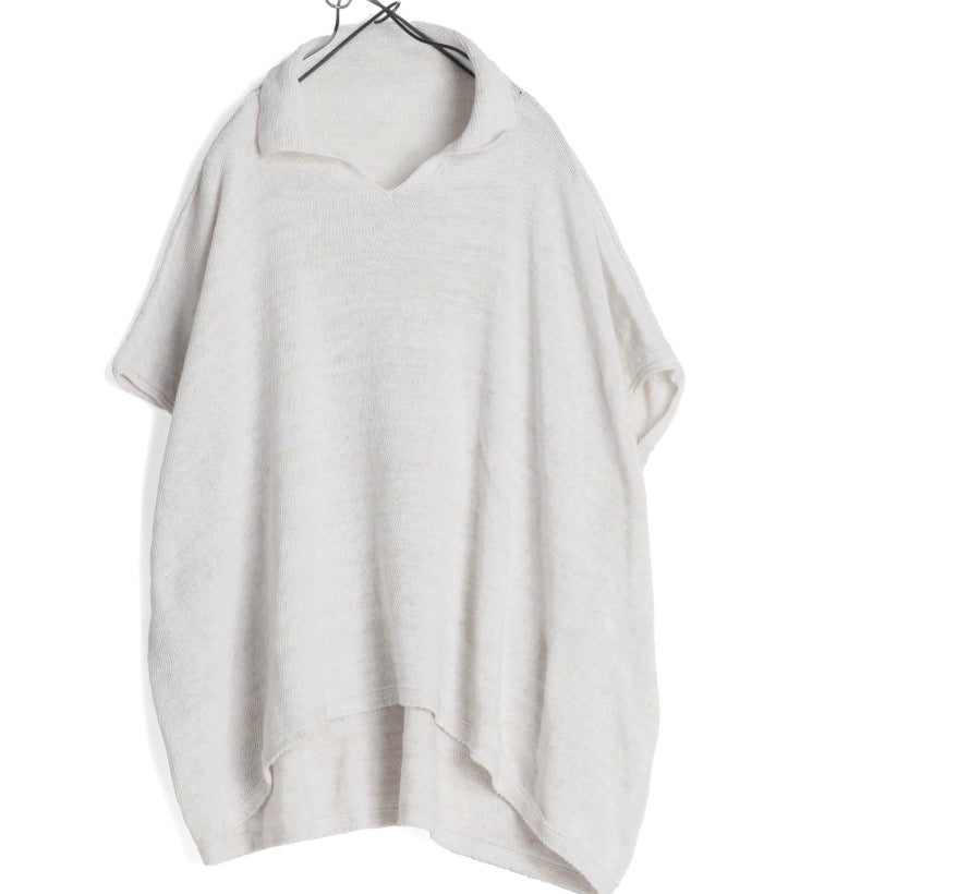 Knit Drape Polo top from Tamaki Niime