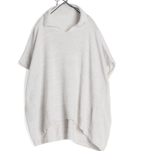 Knit Drape Polo top from Tamaki Niime