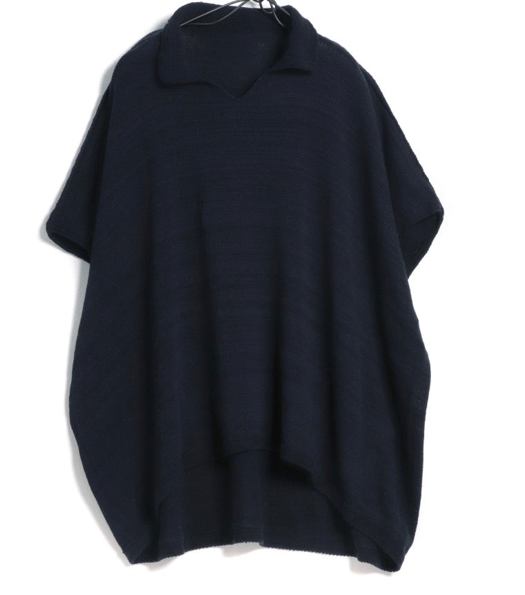 Knit Drape Polo top from Tamaki Niime