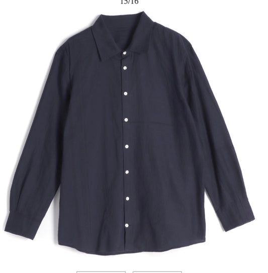 Button Down Shirt -Long Sleeve in Organic Cotton by Tamaki-Niime