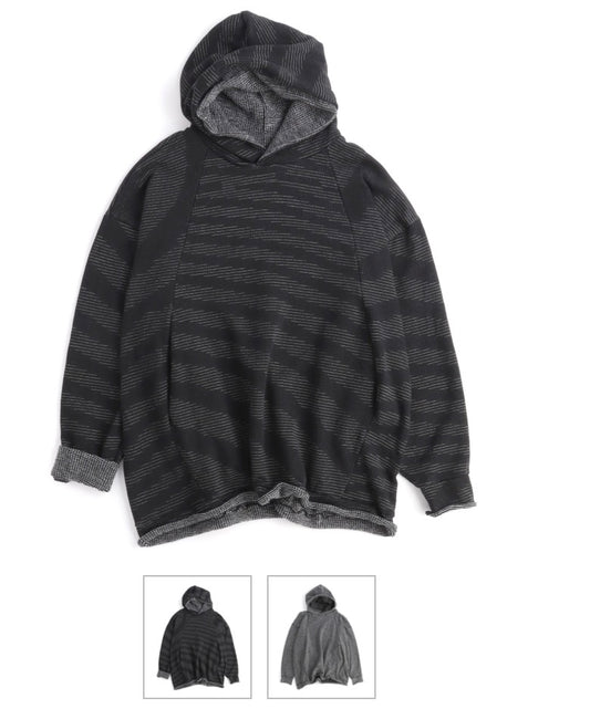 Tamaki Niime Dub Dub Pocket reversible hoodie in organic cotton from Japan
