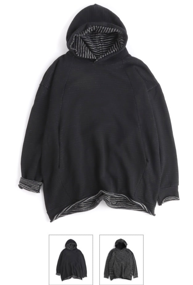 Tamaki Niime Dub Dub Pocket reversible hoodie in organic cotton from Japan
