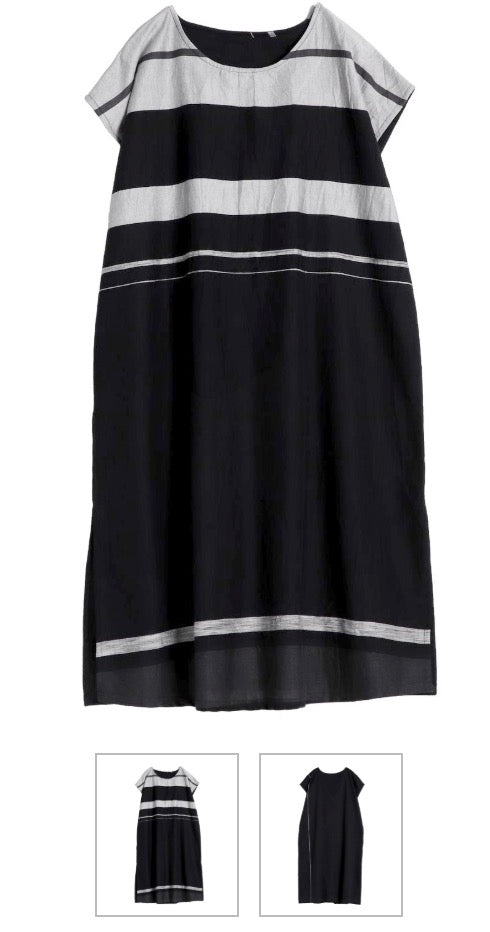 Cap tunic dress mid calf organic cotton from Japan