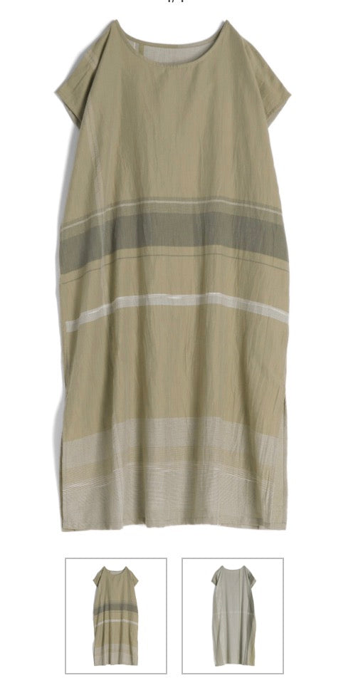 Cap tunic dress mid calf organic cotton from Japan