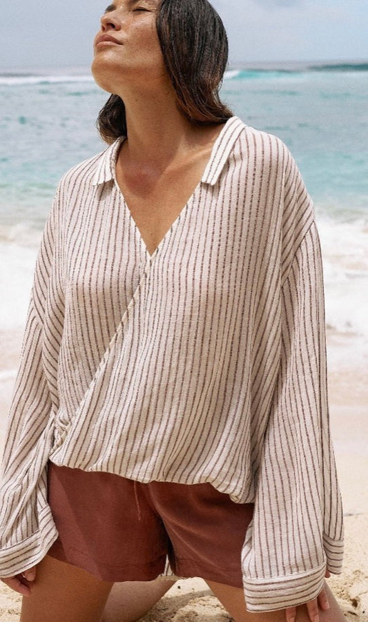 Drape Stripe Turkish Cotton Sadie Top