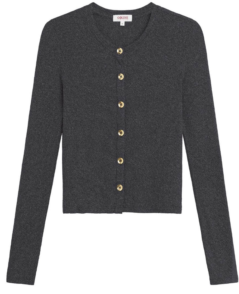 Marnina Micro-Ribbed Sweater by Goldie in Heathered Charcoal