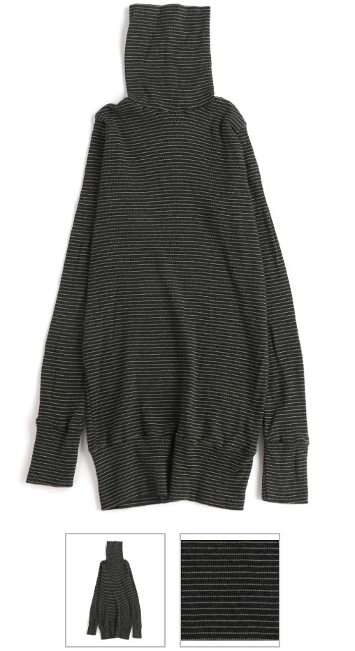 Kobi Stretch Rib Funnel Organic Cotton Turtle Neck from Japan