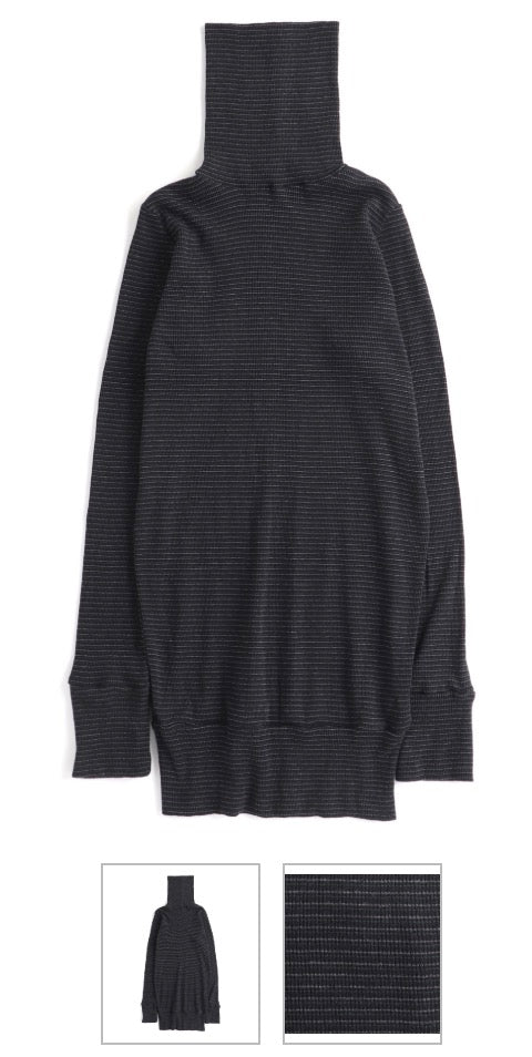 Kobi Stretch Rib Funnel Organic Cotton Turtle Neck from Japan