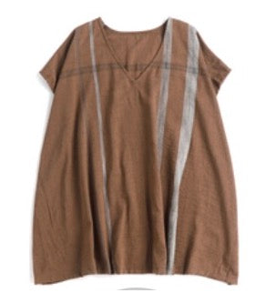 Tamaki-Niime Fuwa-Tee Cap Sleeve Cotton Top