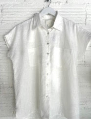 Organic Linen Cap Sleeve Layering Top