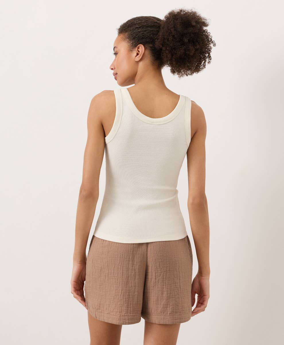 Pact - Women's Perfect Rib Scoop Neck Tank: Cream / Medium