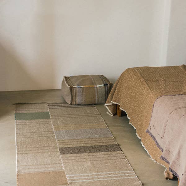 Lorena Canals Home - Handloom Pouf Puebla: 1’ 6” x 1’ 6” x 9”
