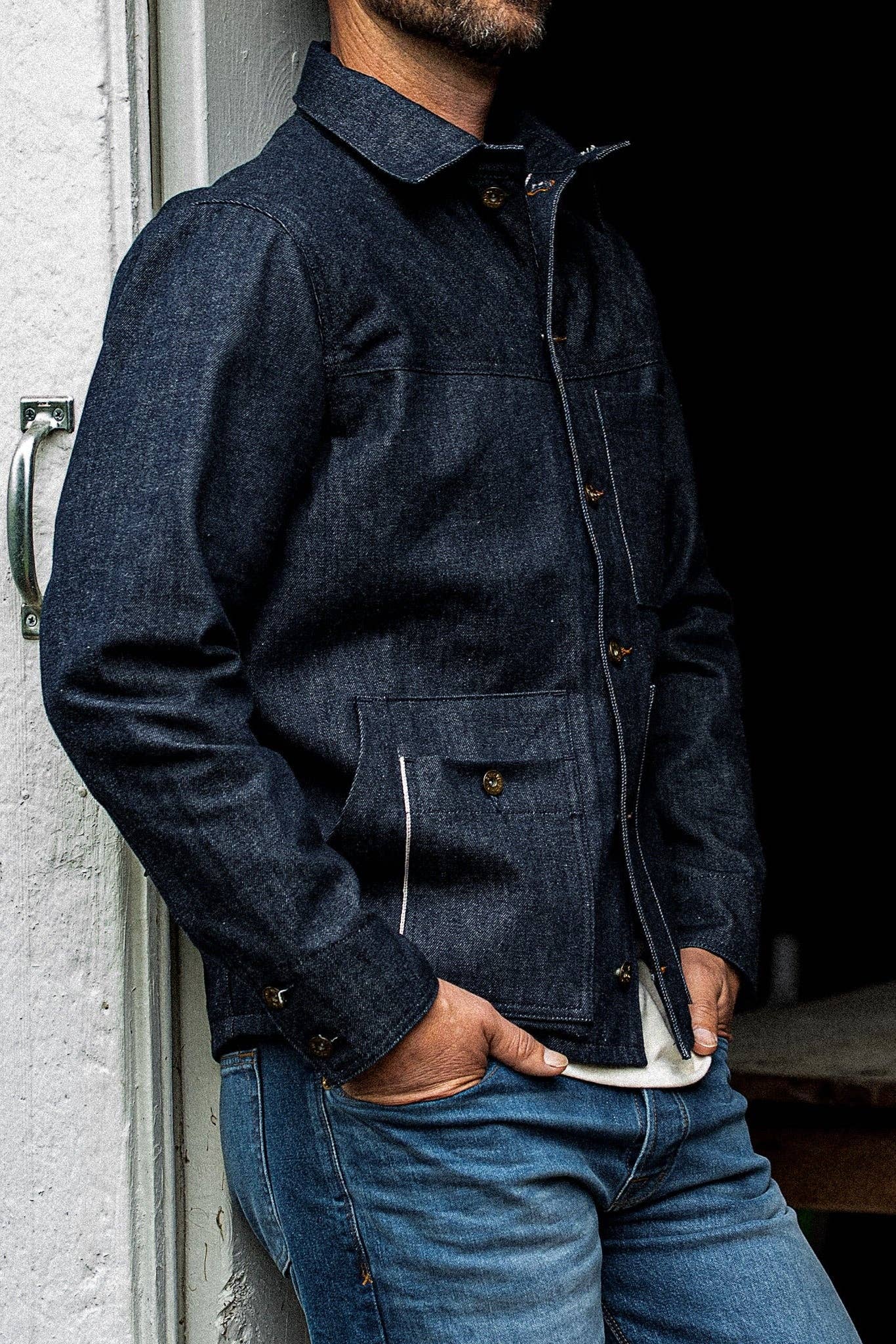 WiesMade - Men | Nico Chore Coat | Selvedge - Indigo: Indigo Raw Selvedge / L