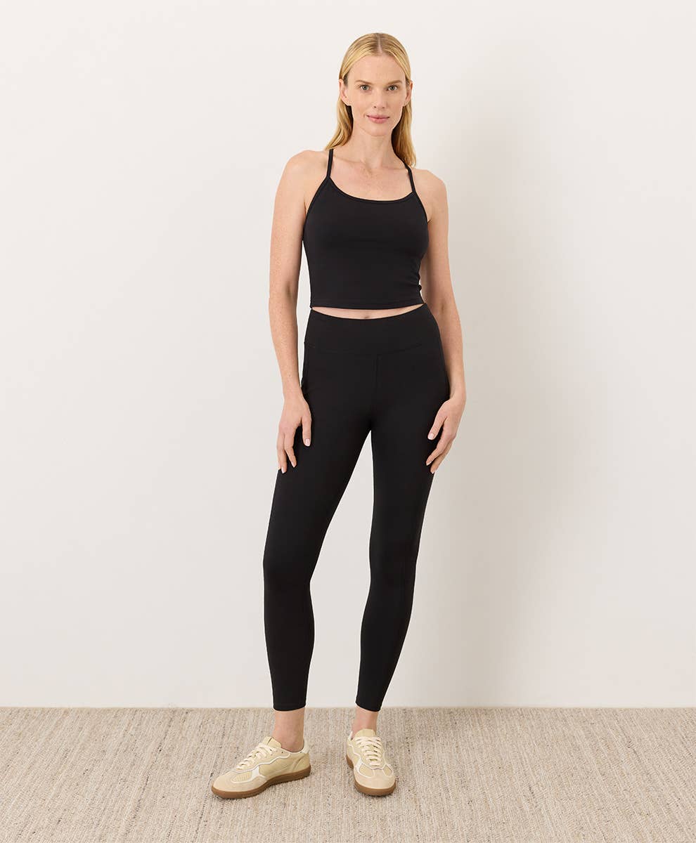 Pact - Women's On The Go-To Shelf Bra Tank: Black / Medium