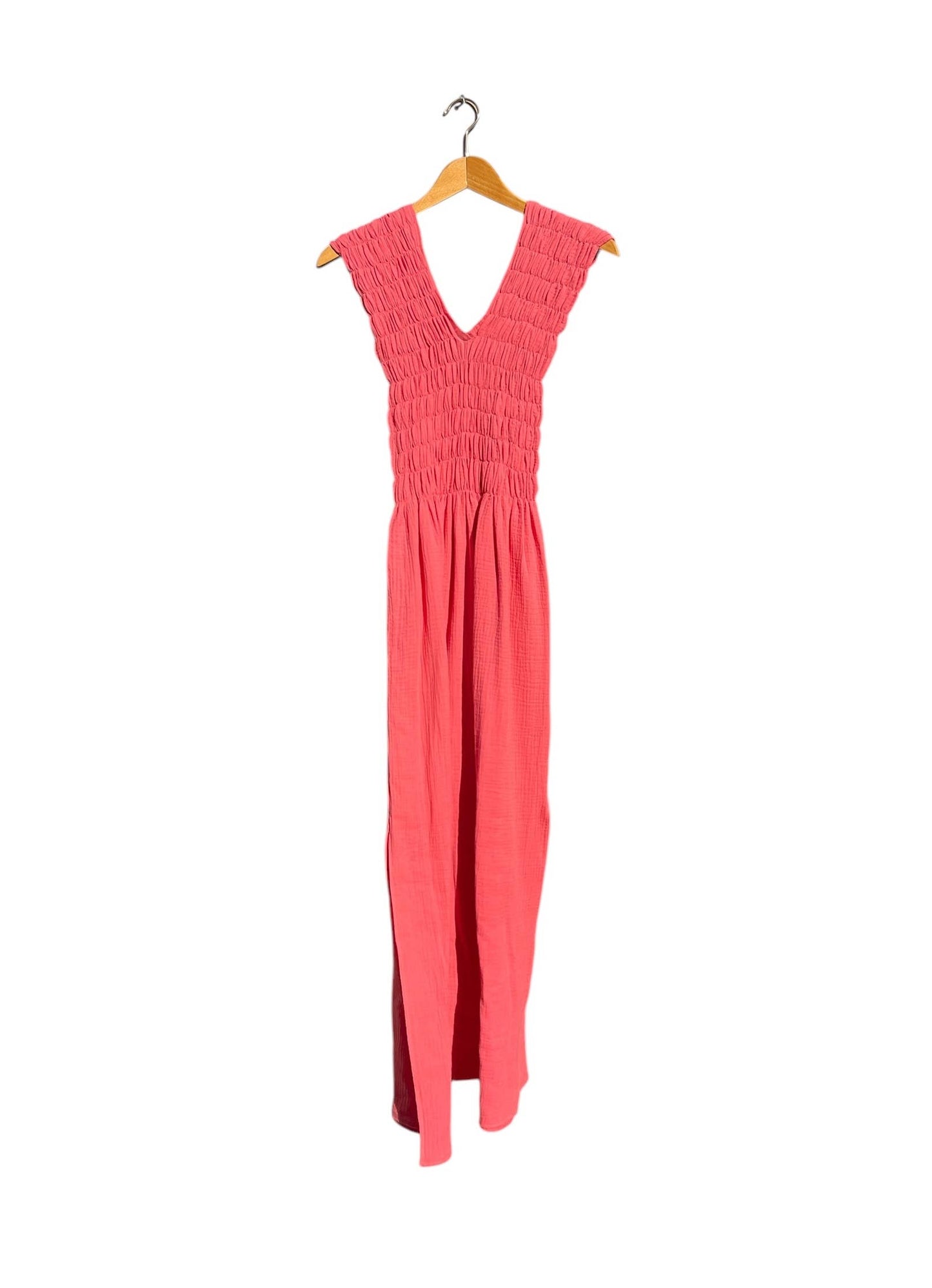 CECILIA SÖRENSEN - 736 ALBAZER V-neck dress in organic cotton muslin: Navy blue