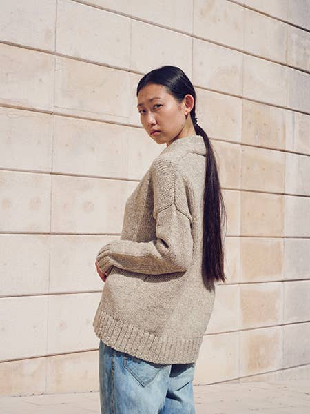 CECILIA SÖRENSEN - 900 CARDIGAN - Artisan Undyed Wool Spain: Natural white / M/L