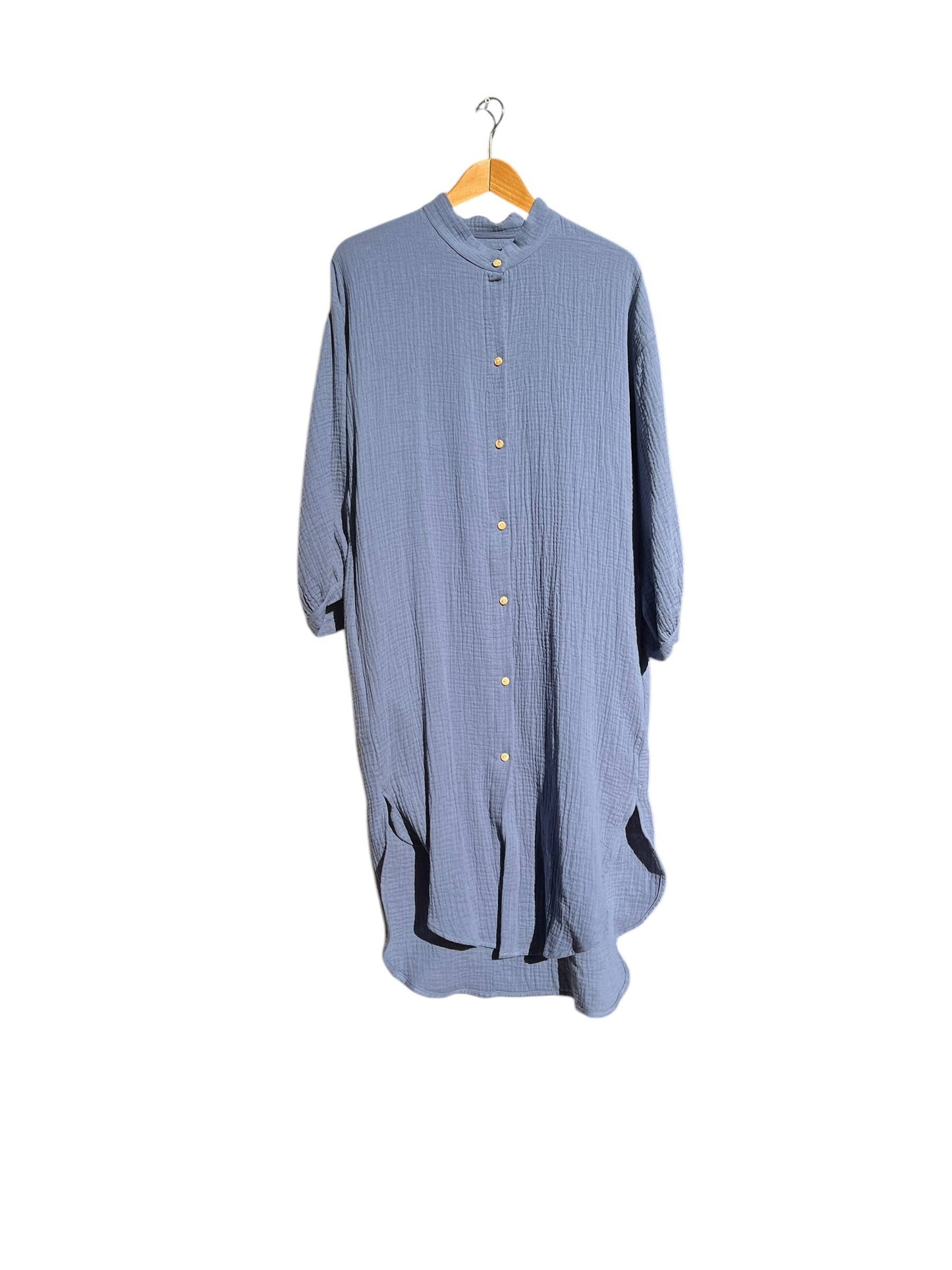 CECILIA SÖRENSEN - 702 COTONER Relaxed shirt dress in organic cotton muslin: Beige