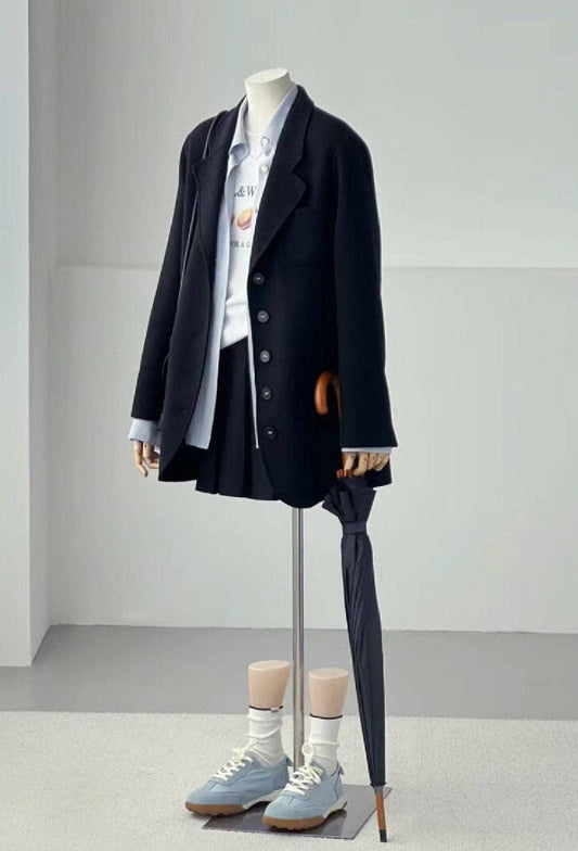 Carter Black Merino Wool Blazer: Medium Size Womens (8)